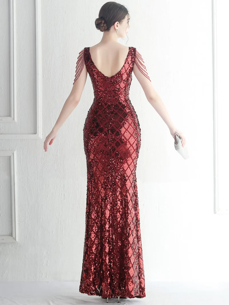 Sexy Sequin Backless Dress - Image 21