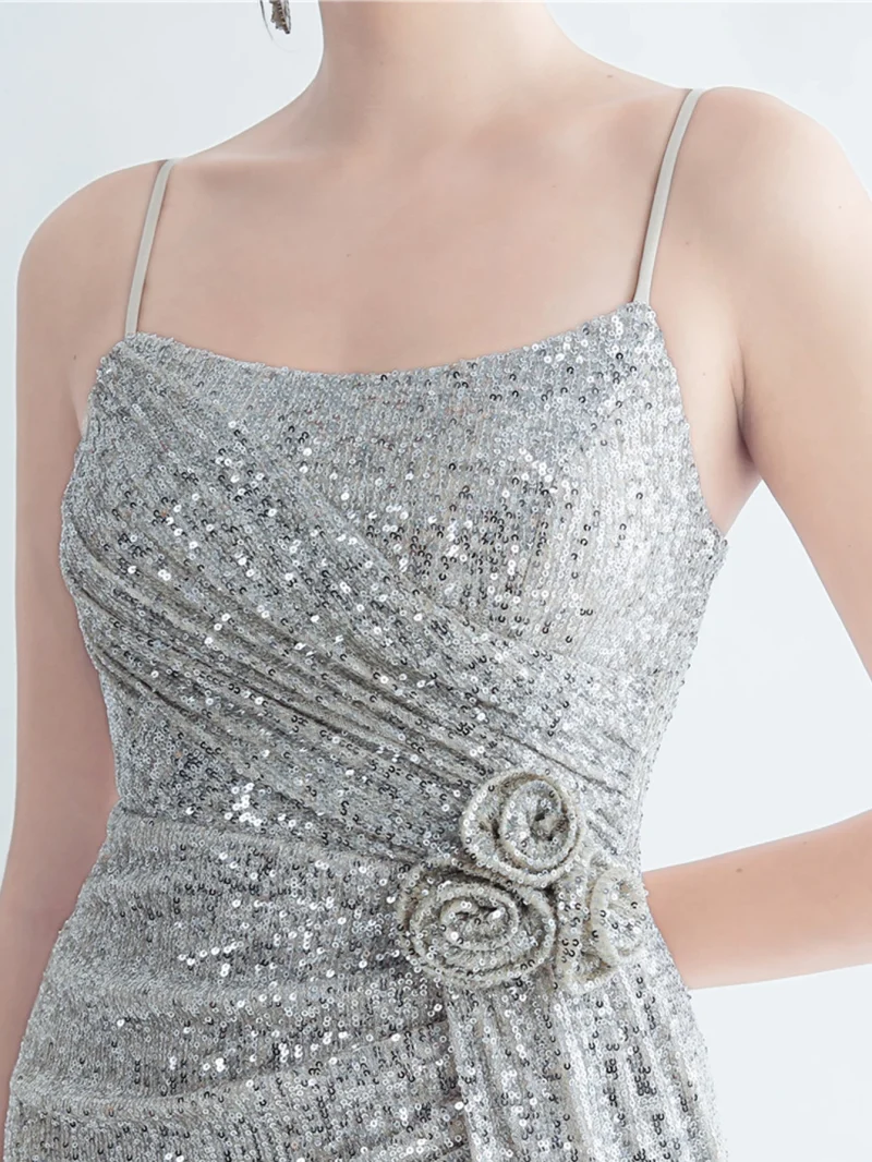 Luxury Backless Sequin Maxi Dress - Image 4