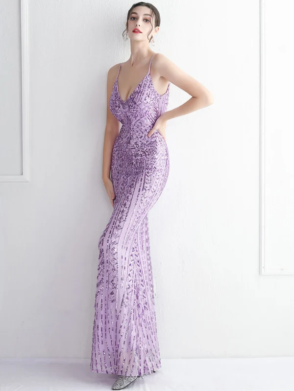 Luxury Backless Sequin Maxi Dress - Image 23