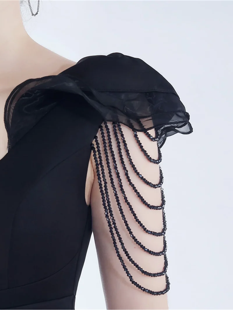 Sparkling Black Backless Maxi Dress - Image 30