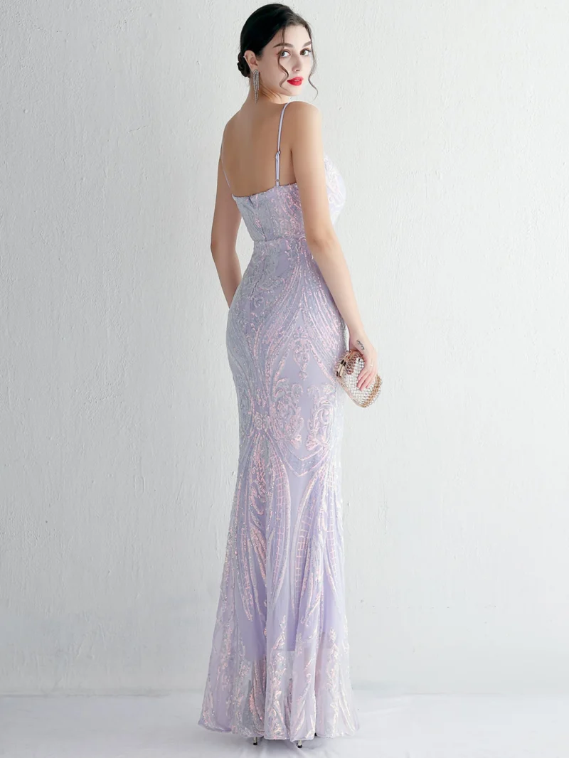 Sexy Backless Red Sequin Slip Dress - Image 10