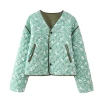 Casual V-Neck Single Breasted Loose Coat - Image 3