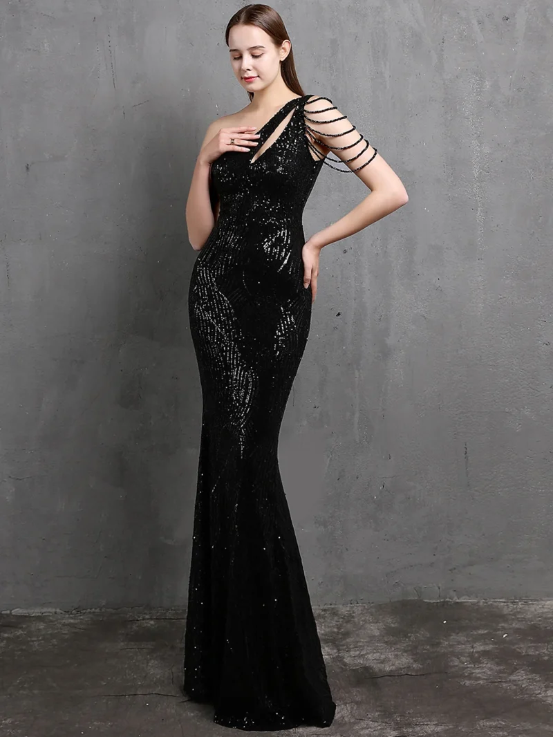 Sexy Backless Sequin Maxi Wedding Dress - Image 16