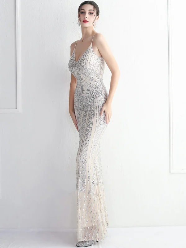 Luxury Backless Sequin Maxi Dress - Image 27