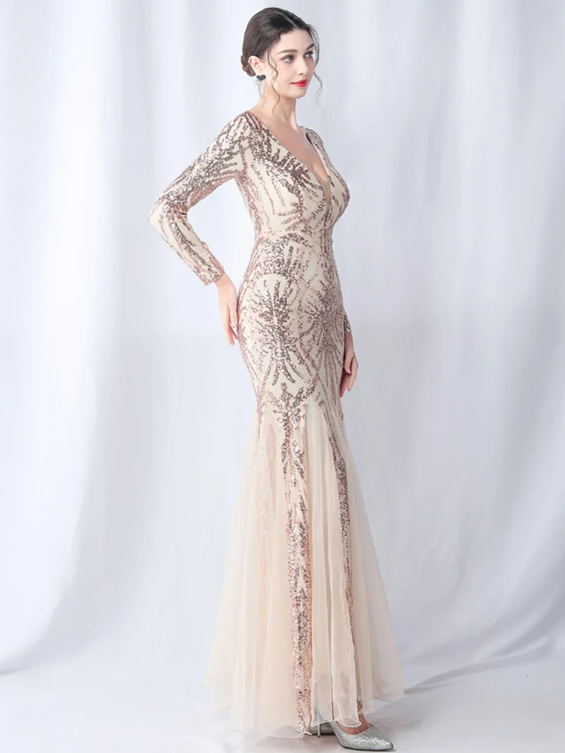 Sexy Backless Sequin Maxi with Mesh - Image 21