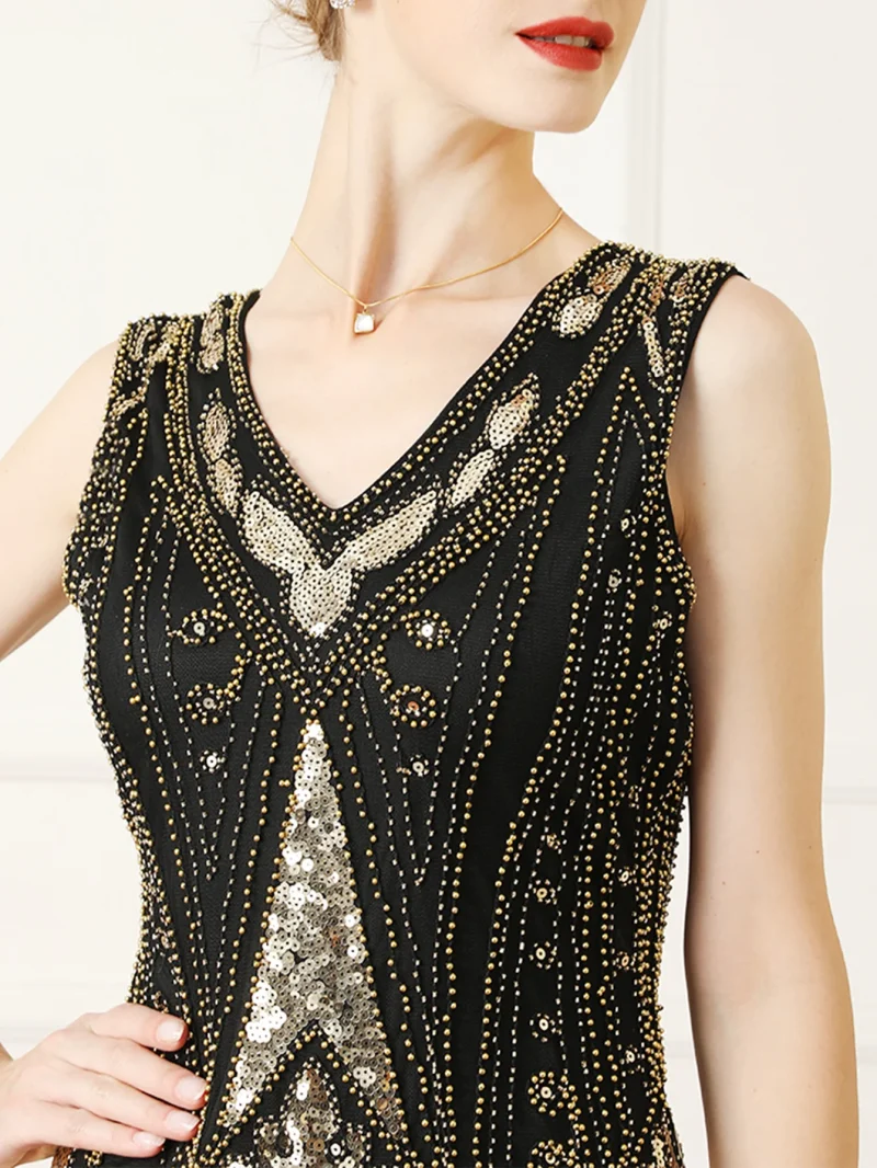 Sexy Vintage Backless Sequin Maxi Dress - Image 5