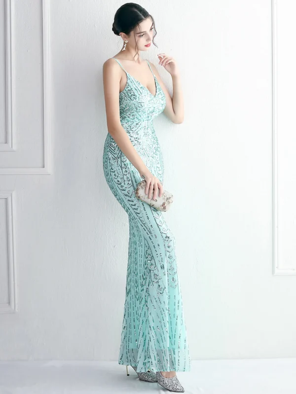 Luxury Backless Sequin Maxi Dress - Image 7