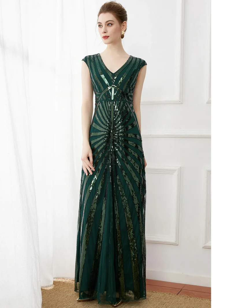 Sexy Vintage Sequin Maxi Dress Women 2024 - Image 4