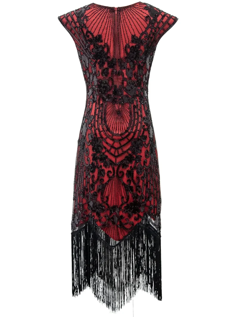 Sparkling Vintage Maxi Dress with Bodycon Fit - Image 9