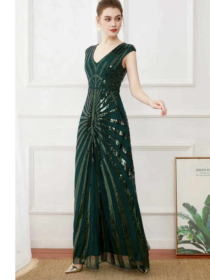 Sexy Vintage Sequin Maxi Dress Women 2024 - Image 7
