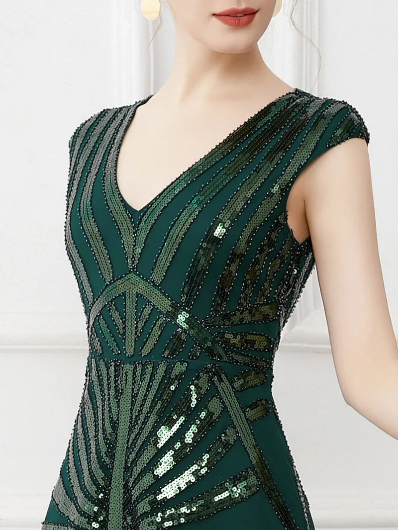 Sexy Vintage Sequin Maxi Dress Women 2024 - Image 9