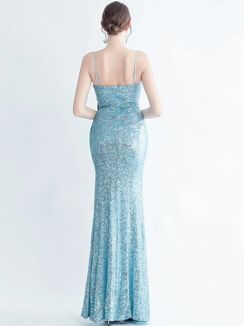 Luxury Backless Sequin Maxi Dress - Image 16