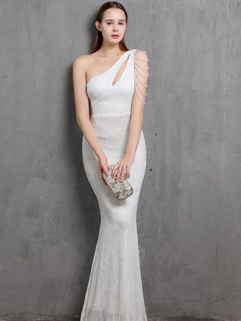 Sexy Backless Sequin Maxi Wedding Dress - Image 3