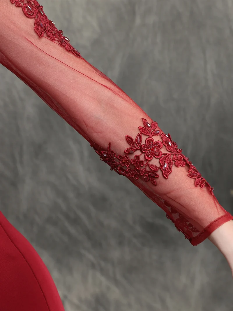 Mesh Long Sleeve Evening Dresses Women - Image 5