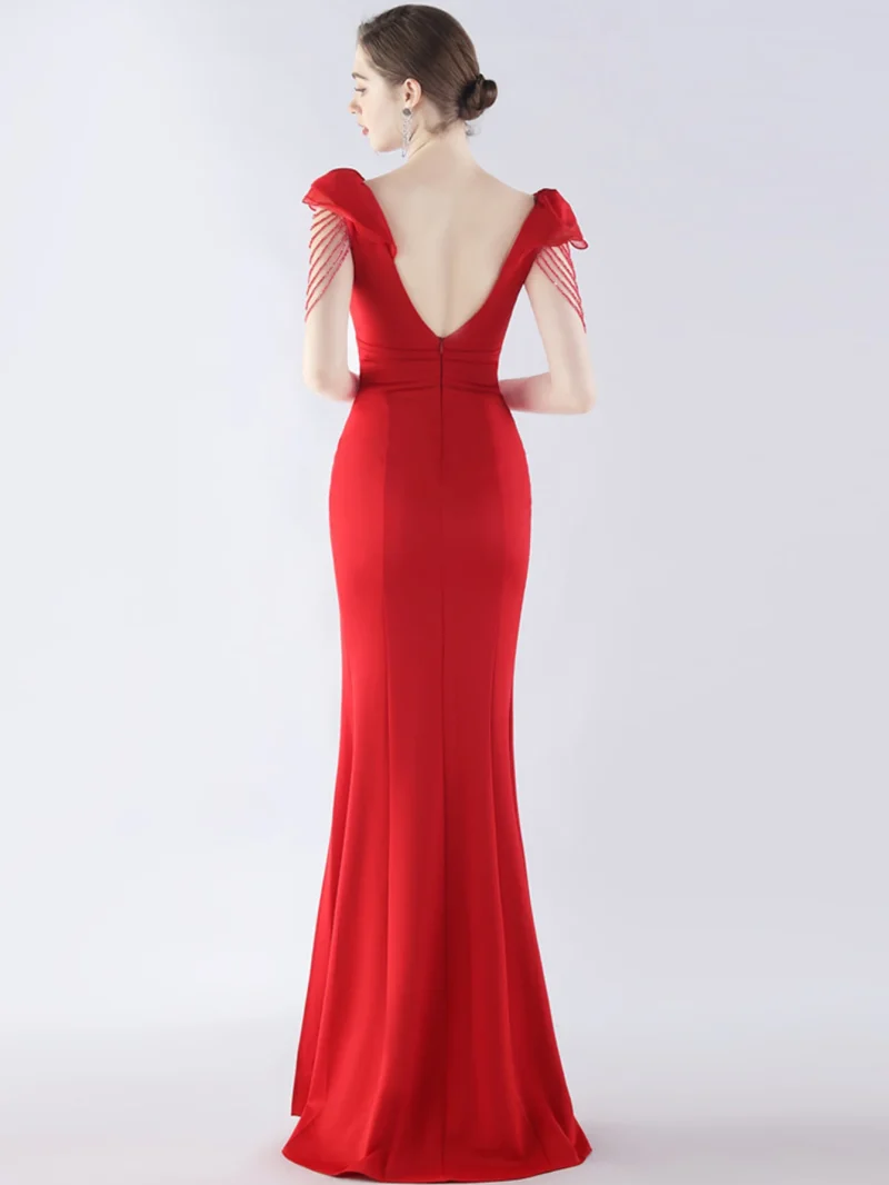 Sparkling Black Backless Maxi Dress - Image 6