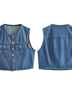 Women’s Casual Denim Waistcoat