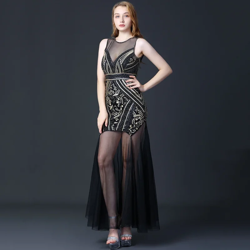 Elegant Mesh Corset Bodycon Party Gown for Women - Image 8