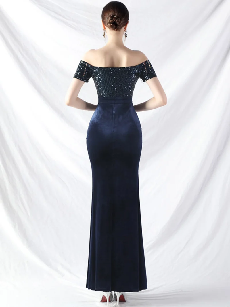 Sexy Backless Black Sequin Maxi Summer Dress - Image 2