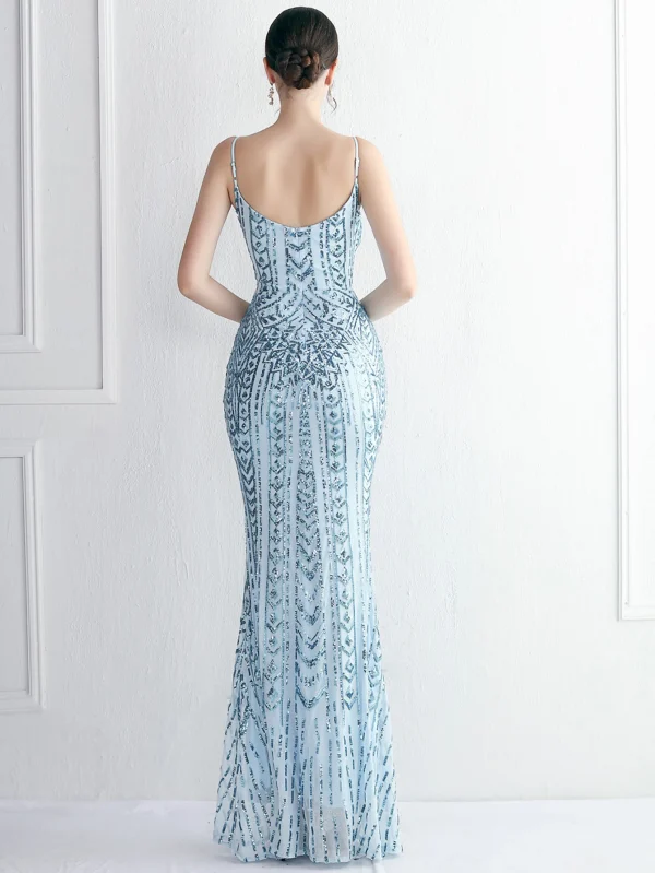 Luxury Backless Sequin Maxi Dress - Image 2