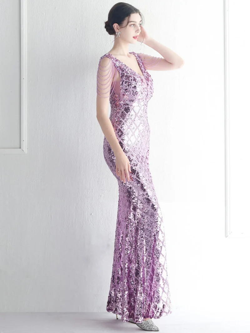 Sexy Sequin Backless Dress - Image 10