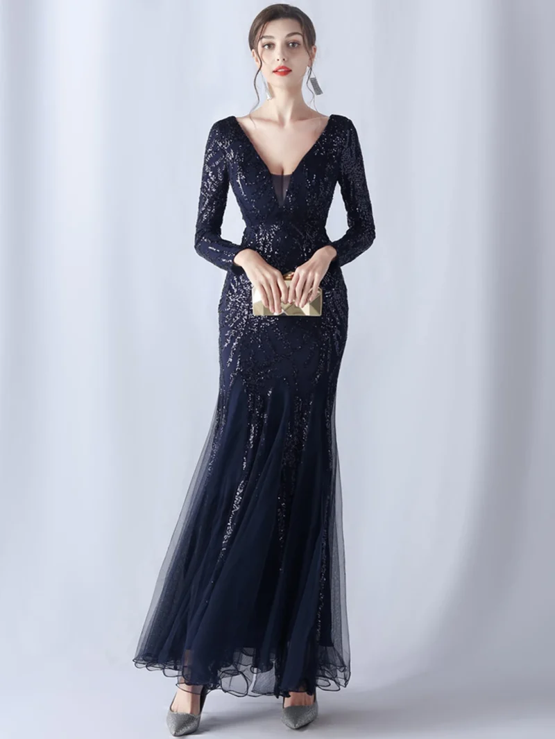 Sexy Backless Sequin Maxi with Mesh - Image 25