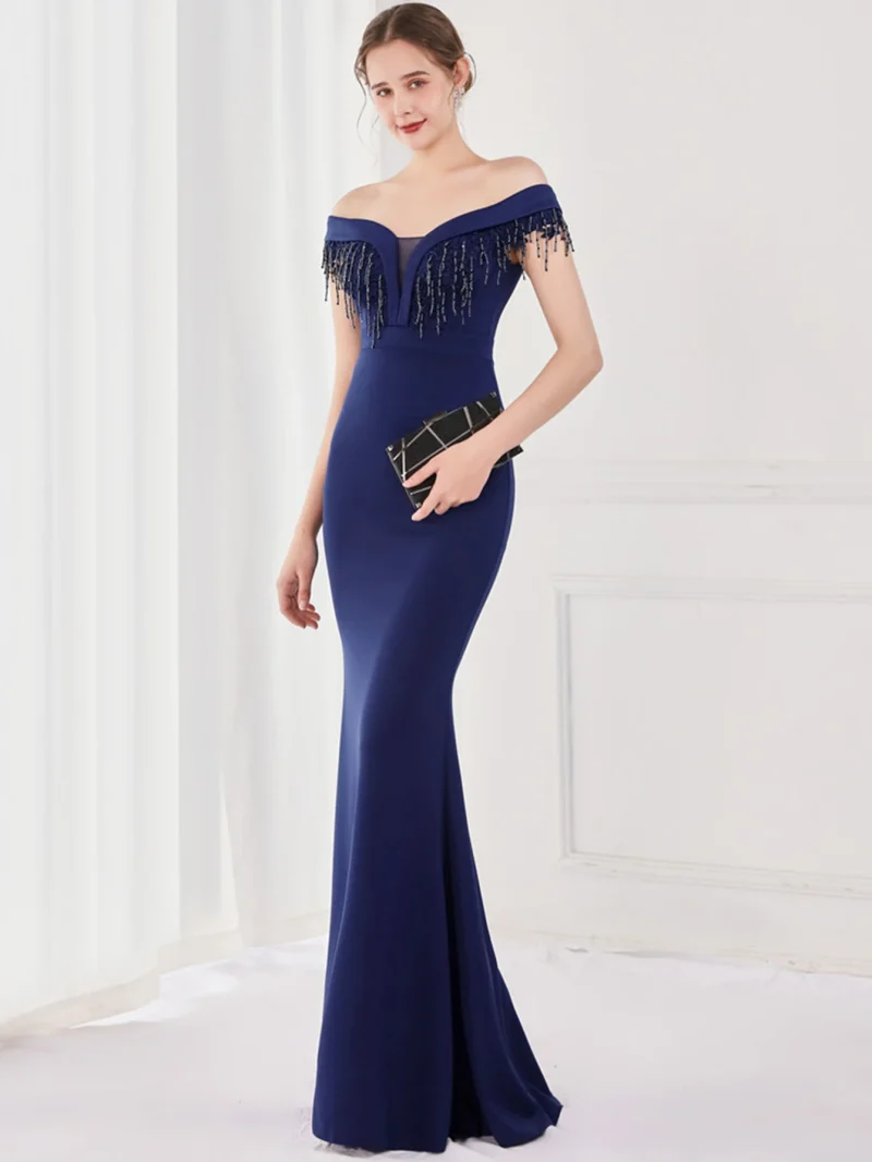 Sexy Rhinestone Long Evening Dress