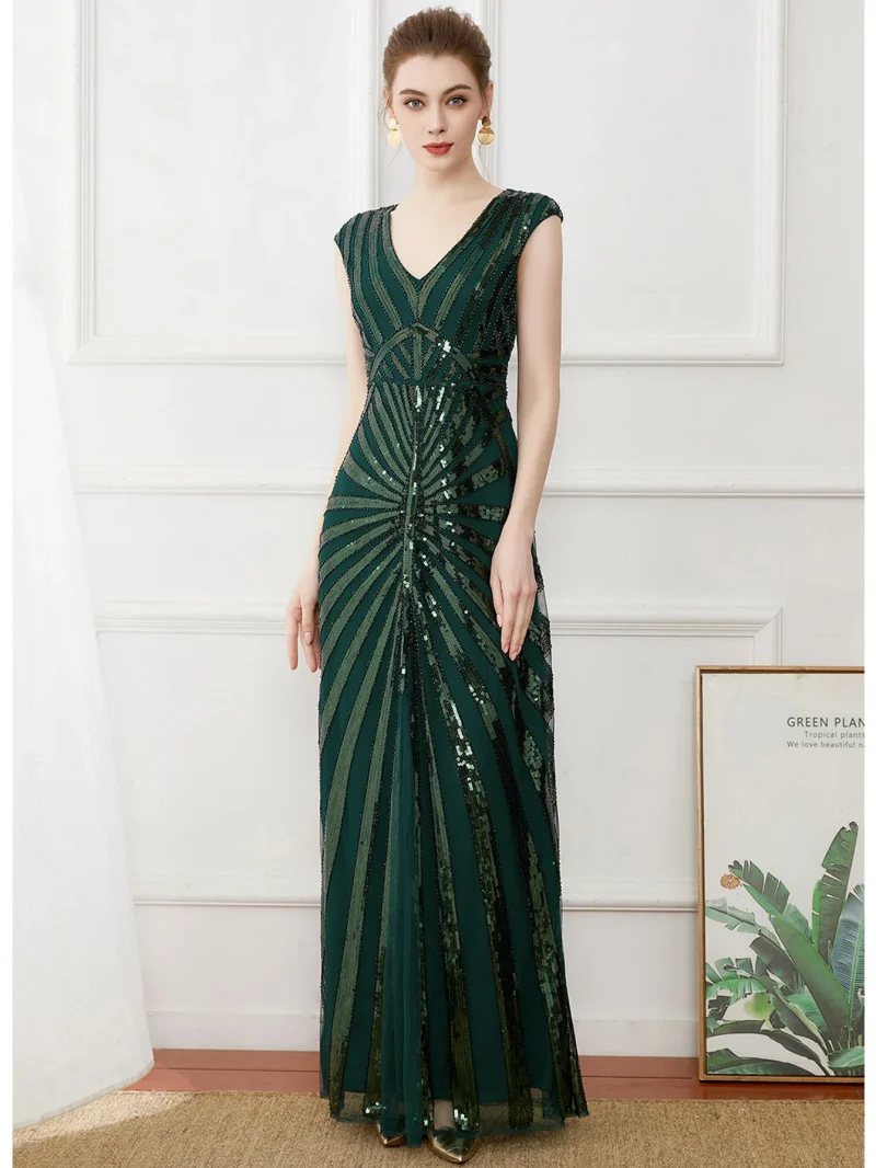 Sexy Vintage Sequin Maxi Dress Women 2024 - Image 5