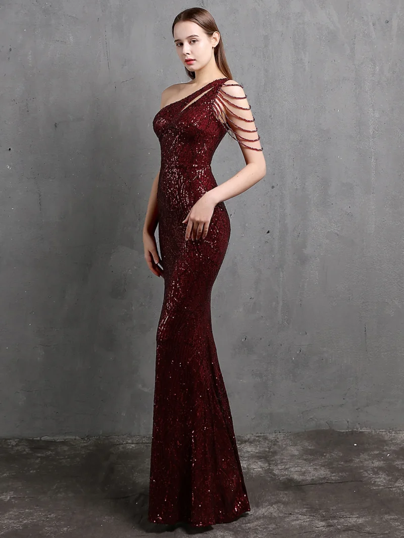 Sexy Backless Sequin Maxi Wedding Dress - Image 14