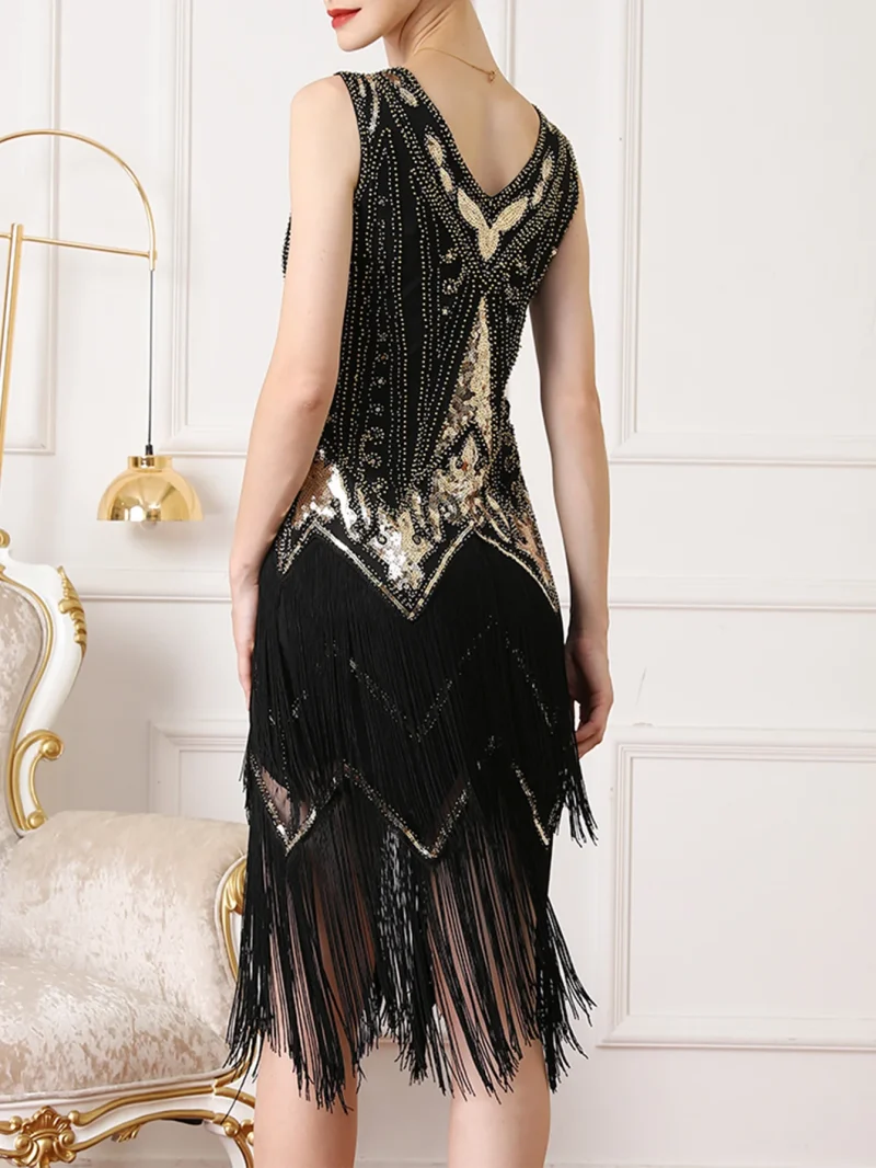 Sexy Vintage Backless Sequin Maxi Dress - Image 4