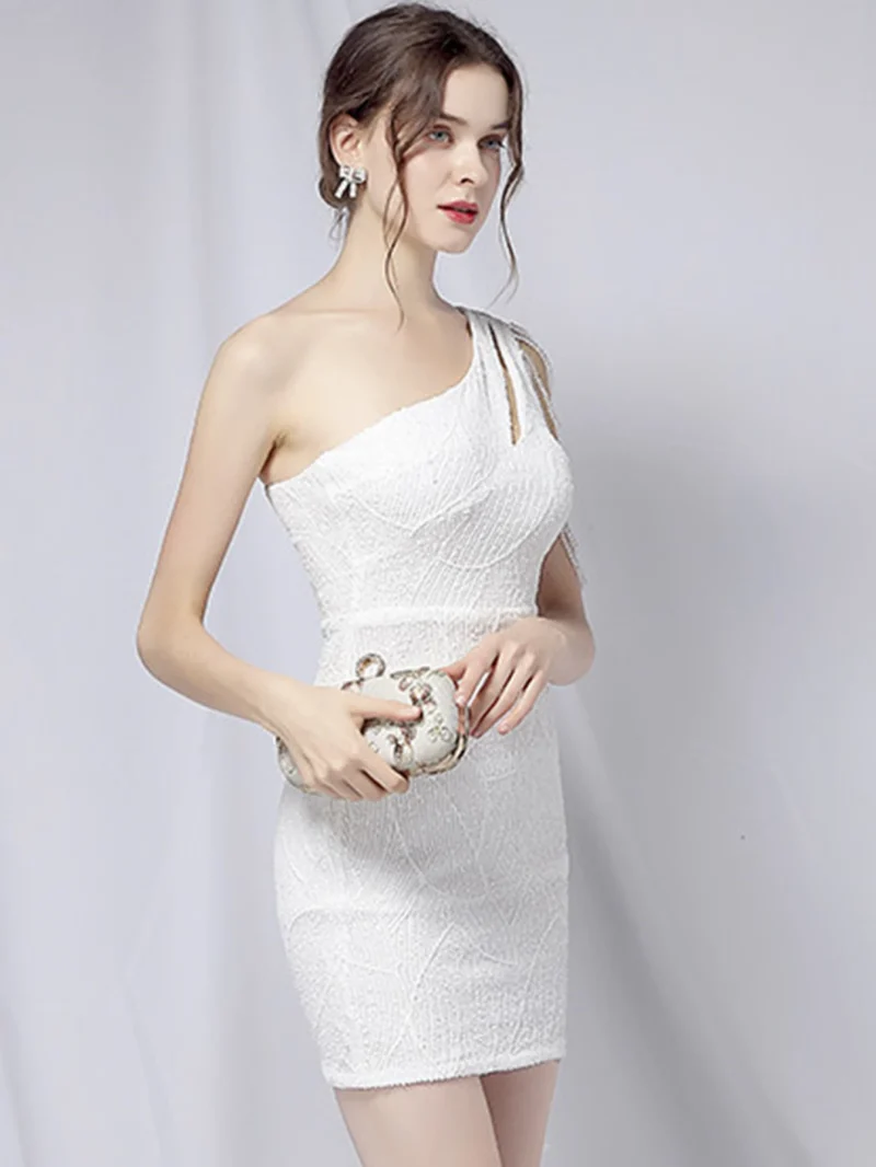 Sexy bodycon mini black white sequin summer dress - Image 5