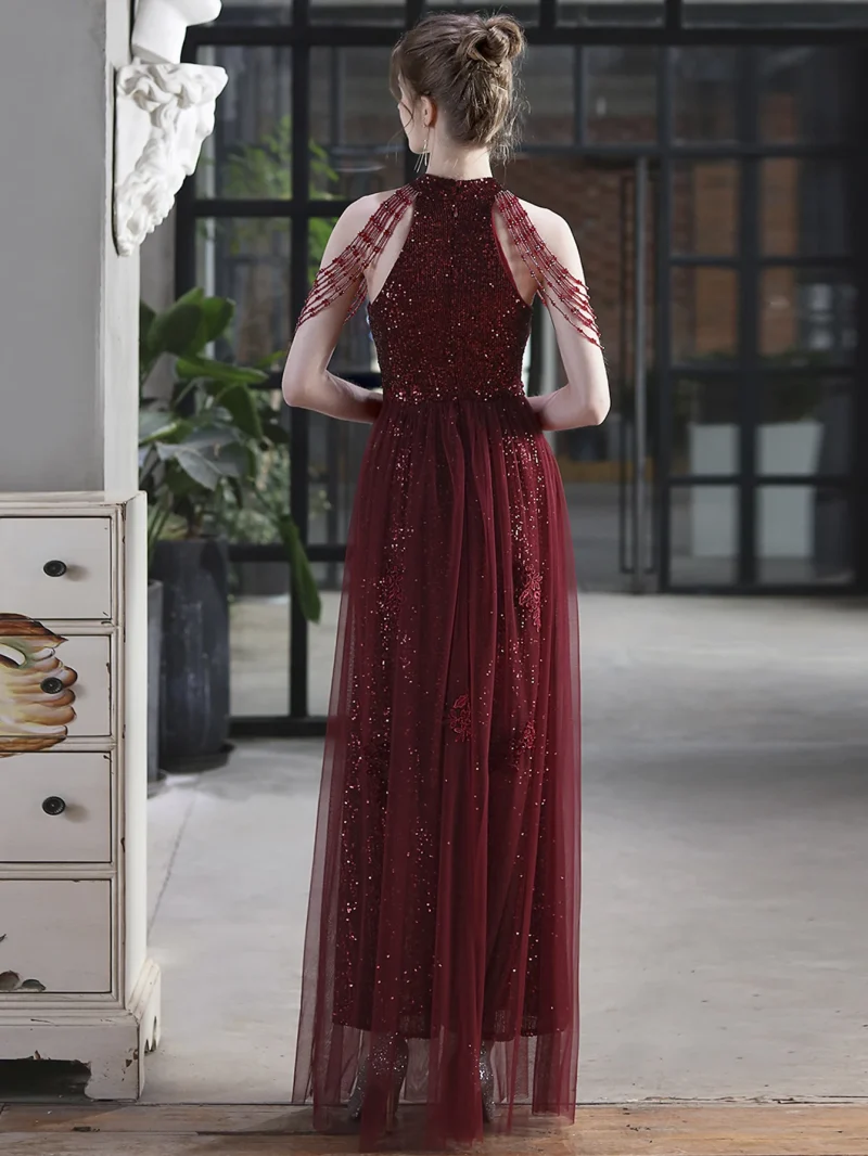 Luxury Backless Black Maxi Dress - Image 5