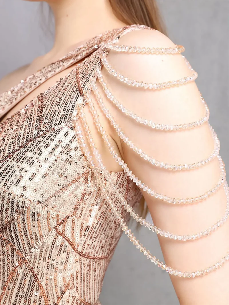 Sexy Backless Sequin Maxi Wedding Dress - Image 9