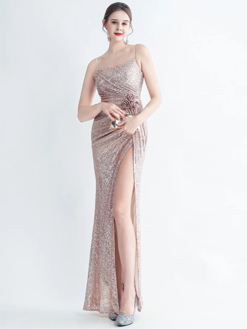 Luxury Backless Sequin Maxi Dress - Image 6