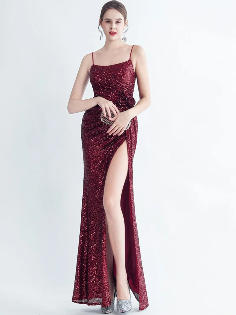 Luxury Backless Sequin Maxi Dress - Image 22