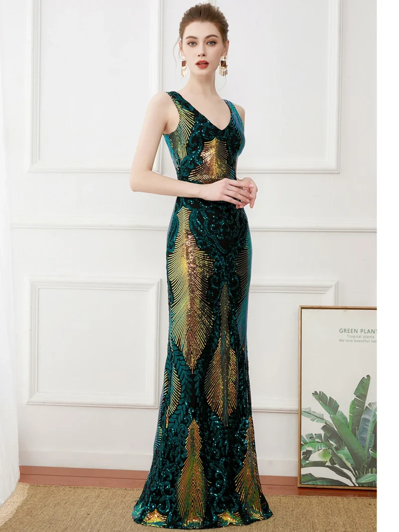 Backless Maxi Sequin Summer Dress Vestidos - Image 4