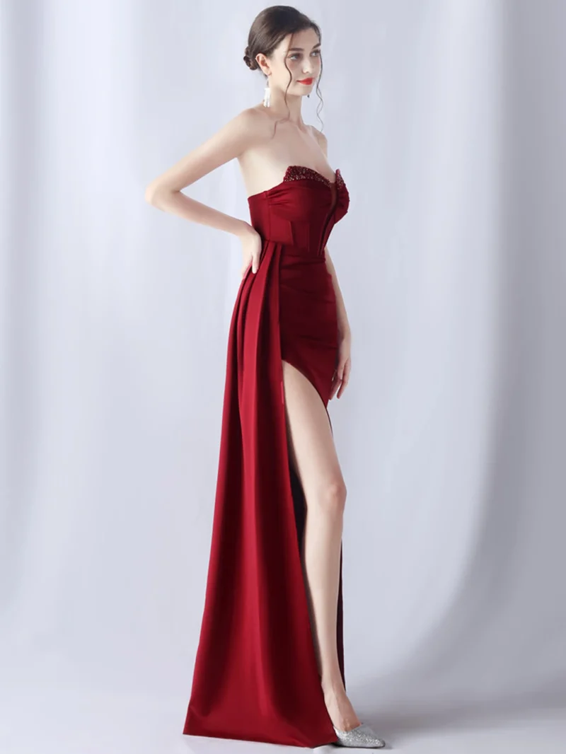 Sexy Backless Black Diamond Maxi Dress - Image 14