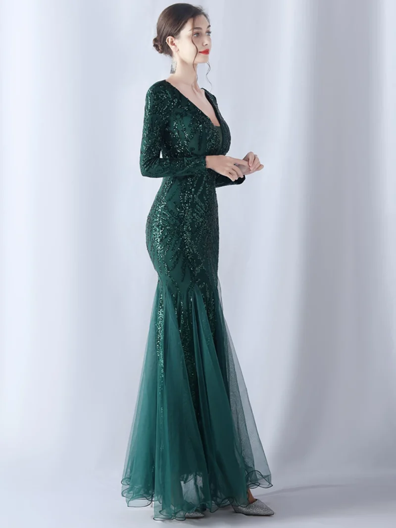 Sexy Backless Sequin Maxi with Mesh - Image 17
