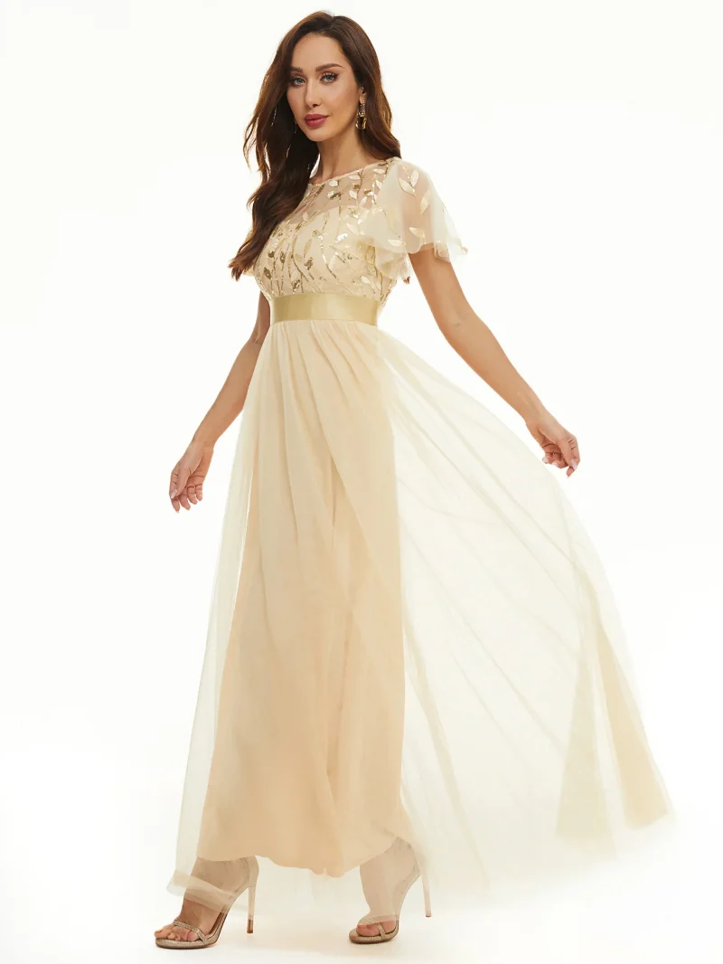Elegant Mesh Maxi for Parties , Evening - Image 11