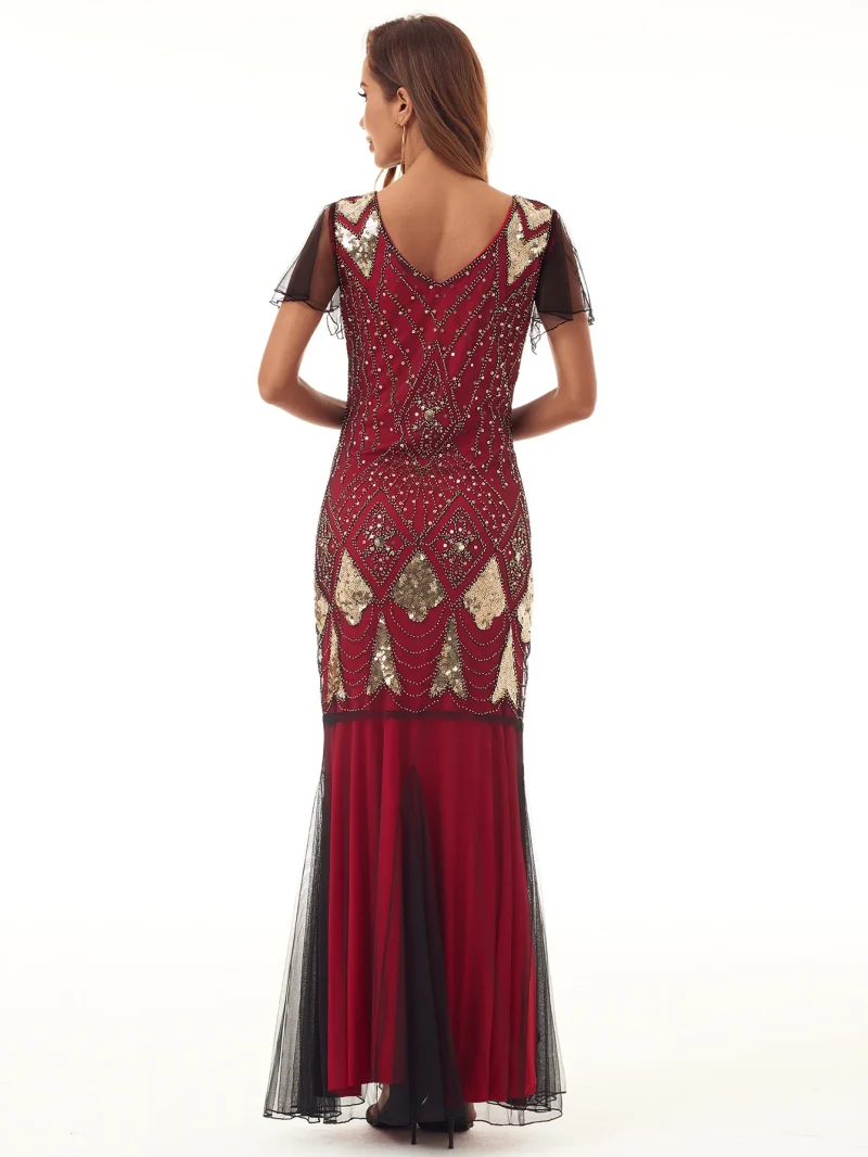 Sexy Vintage Backless Sequin Maxi Summer Dress - Image 9