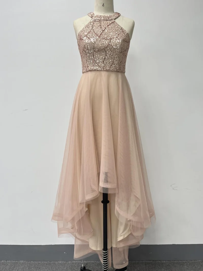 Luxury Gold Sequin Cocktail Dress - Image 7