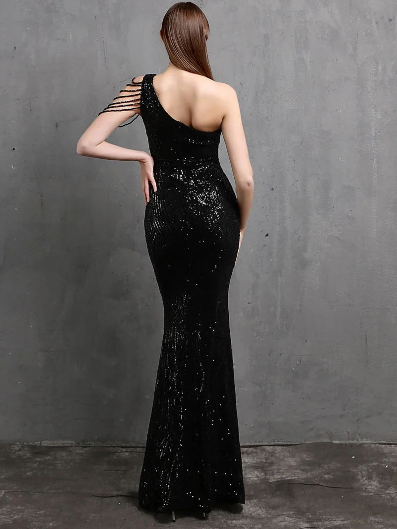 Sexy Backless Sequin Maxi Wedding Dress - Image 18