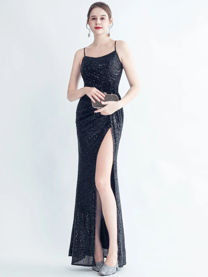 Luxury Backless Sequin Maxi Dress - Image 14