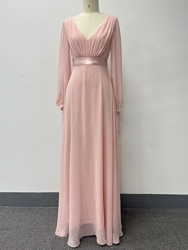 Sexy Backless Pink Maxi Chiffon Summer Dress Women - Image 7