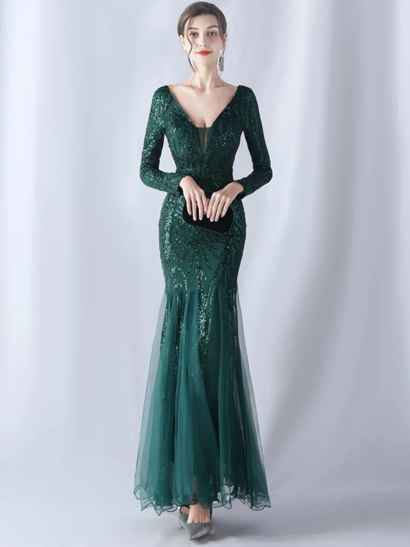Sexy Backless Sequin Maxi with Mesh - Image 16