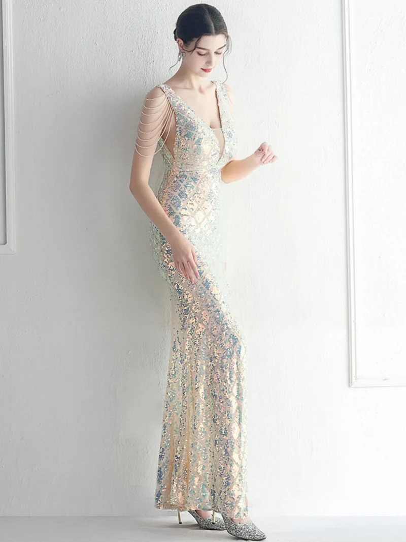 Sexy Sequin Backless Dress - Image 16