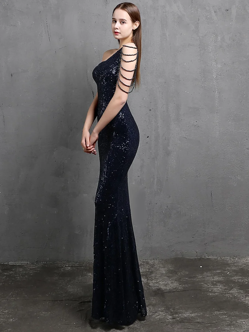 Sexy Backless Sequin Maxi Wedding Dress - Image 21