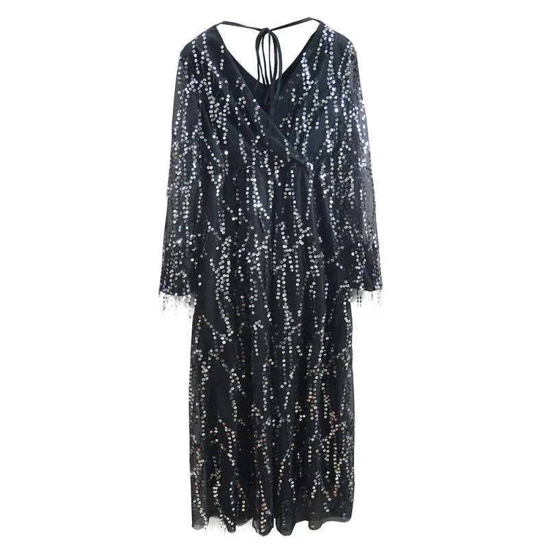 Vintage Long Sleeve Maxi Dress - Image 12