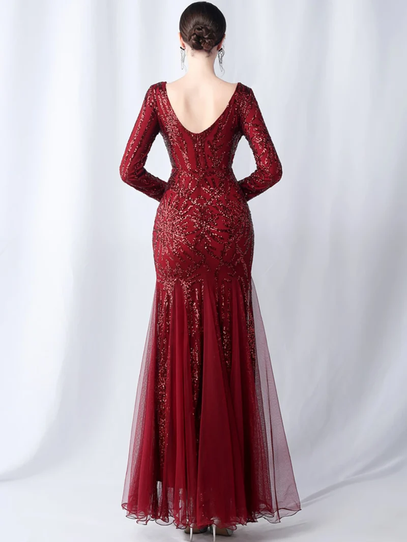 Sexy Backless Sequin Maxi with Mesh - Image 30