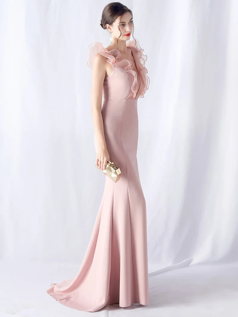 Elegant Luxury Mesh Bridesmaid Dress - Image 6