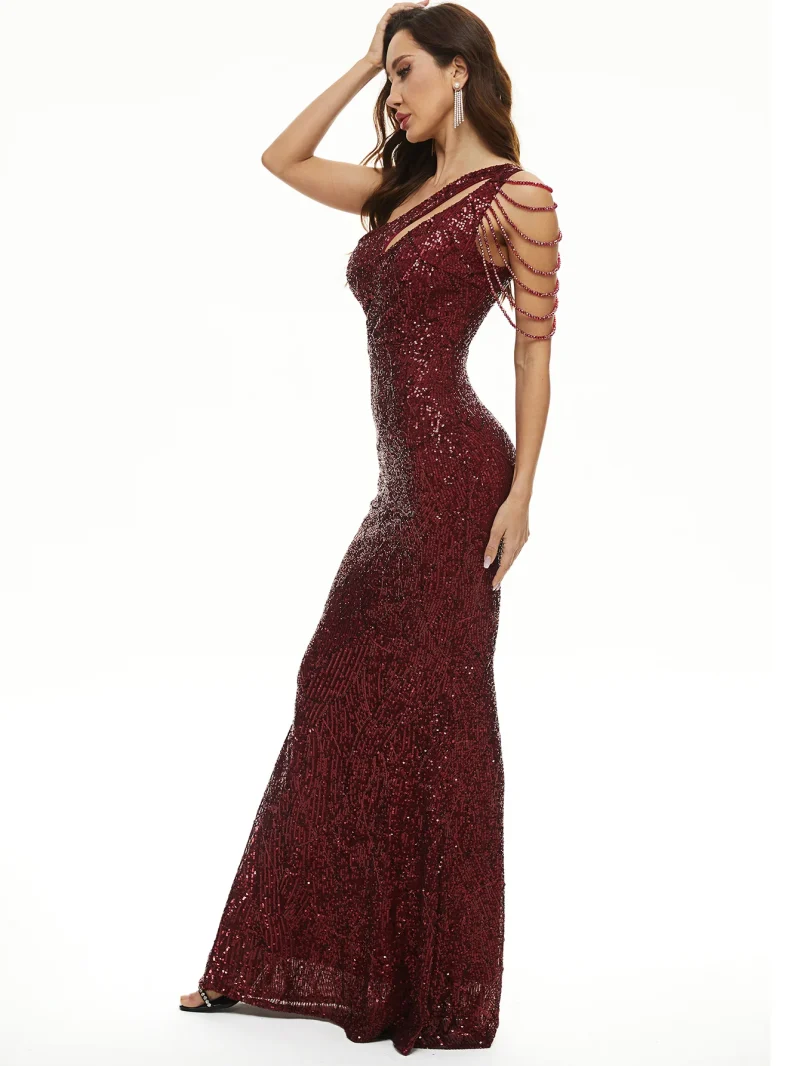 Elegant 2024 Sexy Vintage Sequin Maxi Dress - Image 6